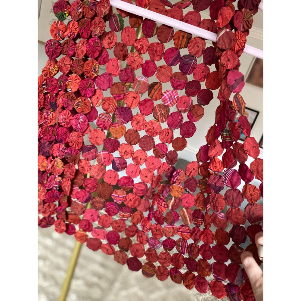 Handmade in Thailand Silk Vest Yo-Yo Artisan Boho Thai Festival Indie Boutique M - Picture 9 of 9